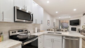 Cookware/dishes/utensils, dining tables - Fully Furnished Remodeled Condo 2 Bed 2 Bath Superstition Springs on 1 level  (Mesa)