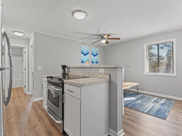 Microwave, oven, stovetop, dishwasher