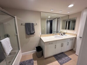 Dusj, boblebad, miljøvennlige toalettsaker og hårføner