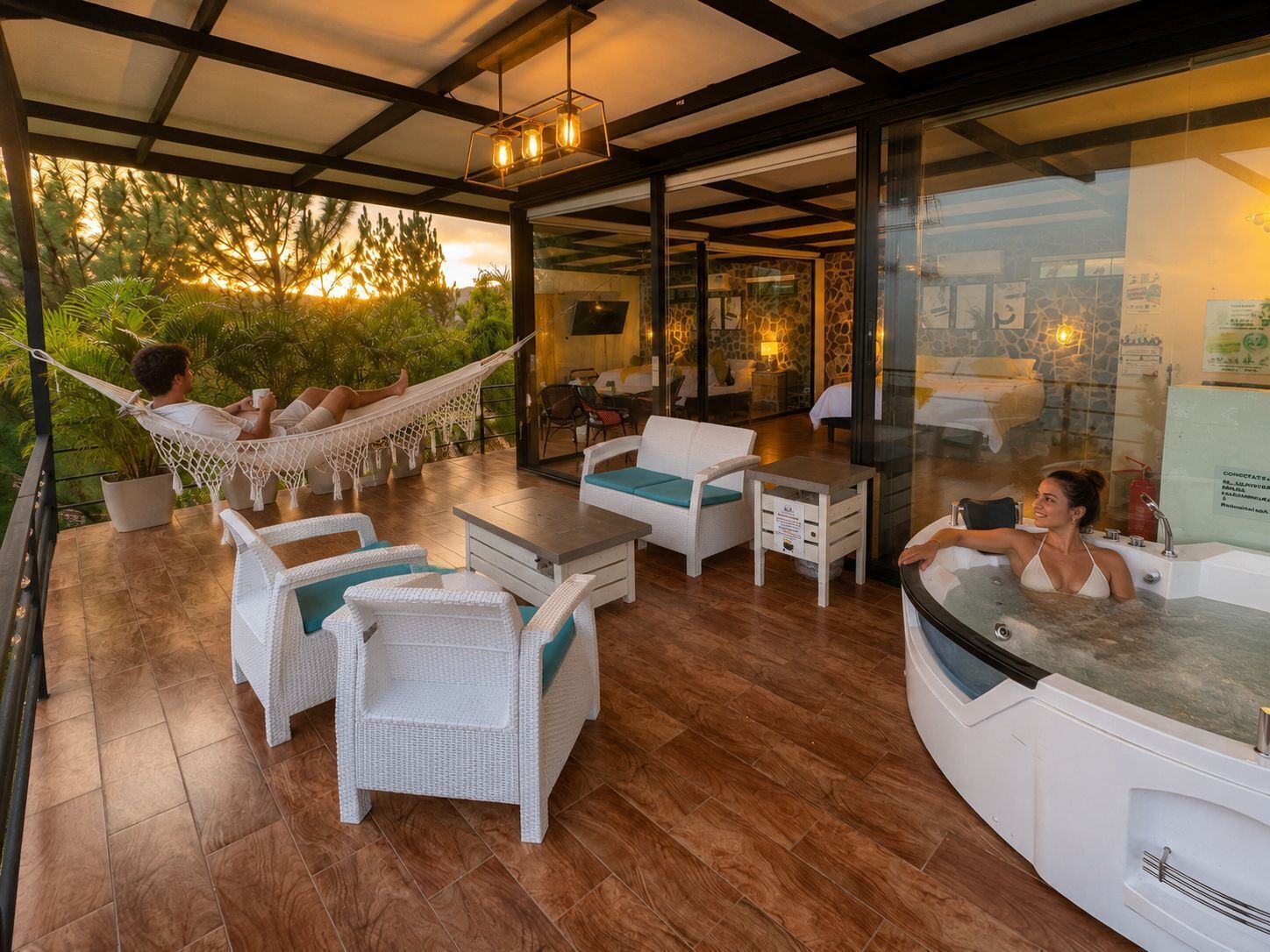 Outdoor spa tub