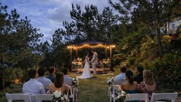 Outdoor banquet area