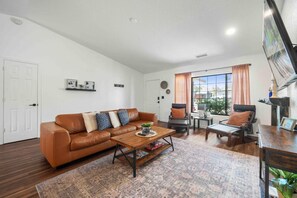 Ample seating in the living room area