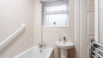 House | Bathroom | Combined shower/tub, deep soaking tub, hair dryer, towels