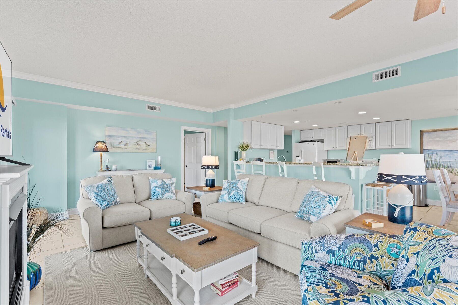 智能电视、壁炉、书