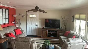Smart TV, DVD player, books