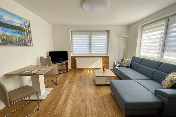 Ferienwohnung Dorfblick-helles, lichtdurchflutentes Wohnzimmer