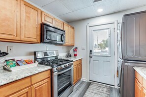 Fridge, microwave, stovetop, coffee/tea maker - 2 Blocks to Beach: Apt w/ Grill in Ocean Gate! (Ocean Gate)