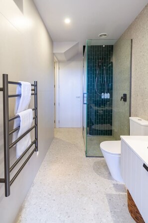 Secadora de cabello, toallas, jabón, shampoo 