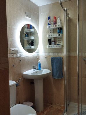 淋浴设施、吹风机、毛巾、肥皂