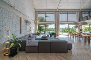 Luxury Villa, Patio, Pool View | Living room
