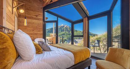 Chalet des Marches wood and stone with Nordic bath