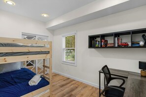 4 bedrooms, individually decorated, individually furnished, desk