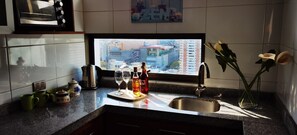 Private kitchen - Charming 1-bedroom apartment in Concepción with WiFi access (Concepción)