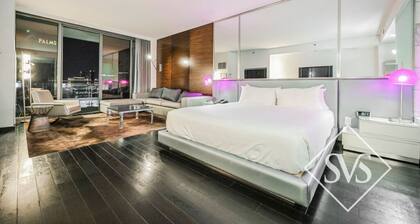 Studio Strip View w/ Open Balcony at Palms Place TF9