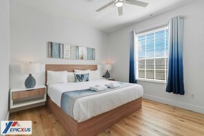 4 bedrooms, desk, iron/ironing board, travel crib