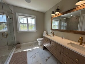 Secador de cabelo, toalhas de banho, papel higiênico 