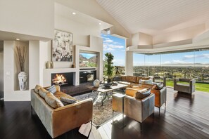 Smart TV, fireplace, video games, foosball