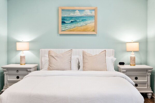 4 bedrooms, desk, iron/ironing board, travel cot