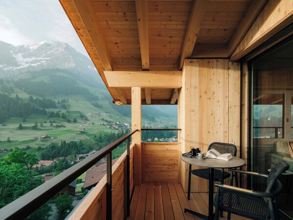 Apartment Lohner, balcony, mountain view | Balcony view - KURVE Apartments & Lounge (Adelboden)