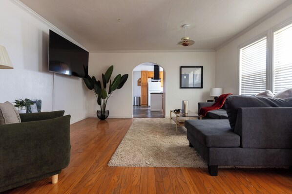 Smart TV, fireplace, video games, books