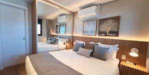 1 sovrum, sängtillbehör av högsta kvalitet och mörkläggningsgardiner