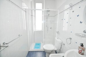Eco-friendly toiletries, hair dryer, towels, soap
