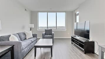 Apartment, 1 King Bed with Sofa bed, Terrace, City View | Living area