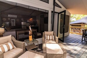 Terrace/patio - RWENZORI, a Unique Luxury Tent Experience, at Karoo Smith Mountain Lake  (Wirtz)