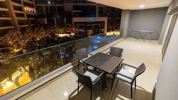 Luxury Apartment, 3 Bedrooms, Kitchen, Pool View | View from room