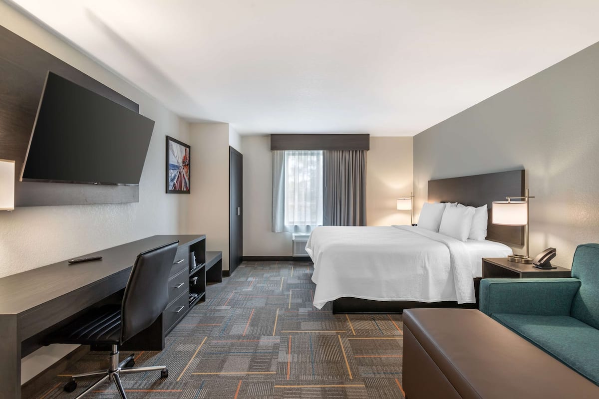 Suite, 1 King Bed, Non Smoking, Kitchen (with Sofabed, Full Kitchen) | Desk, laptop workspace, iron/ironing board, WiFi