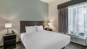 Desk, laptop workspace, iron/ironing board, WiFi