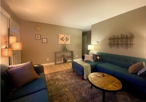 Smart TV, DVD player, books, music library