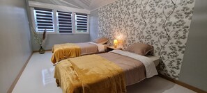 2 室のベッドルーム、WiFi、ベッドシーツ