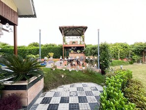 Family Villa, 2 Bedrooms, Private Pool, Pool View | Terrace/patio - GoBravo 37 - 2Bhk Farm with Pool & Garden Sec150 Noida (Noida)