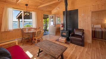 Televisión y chimenea