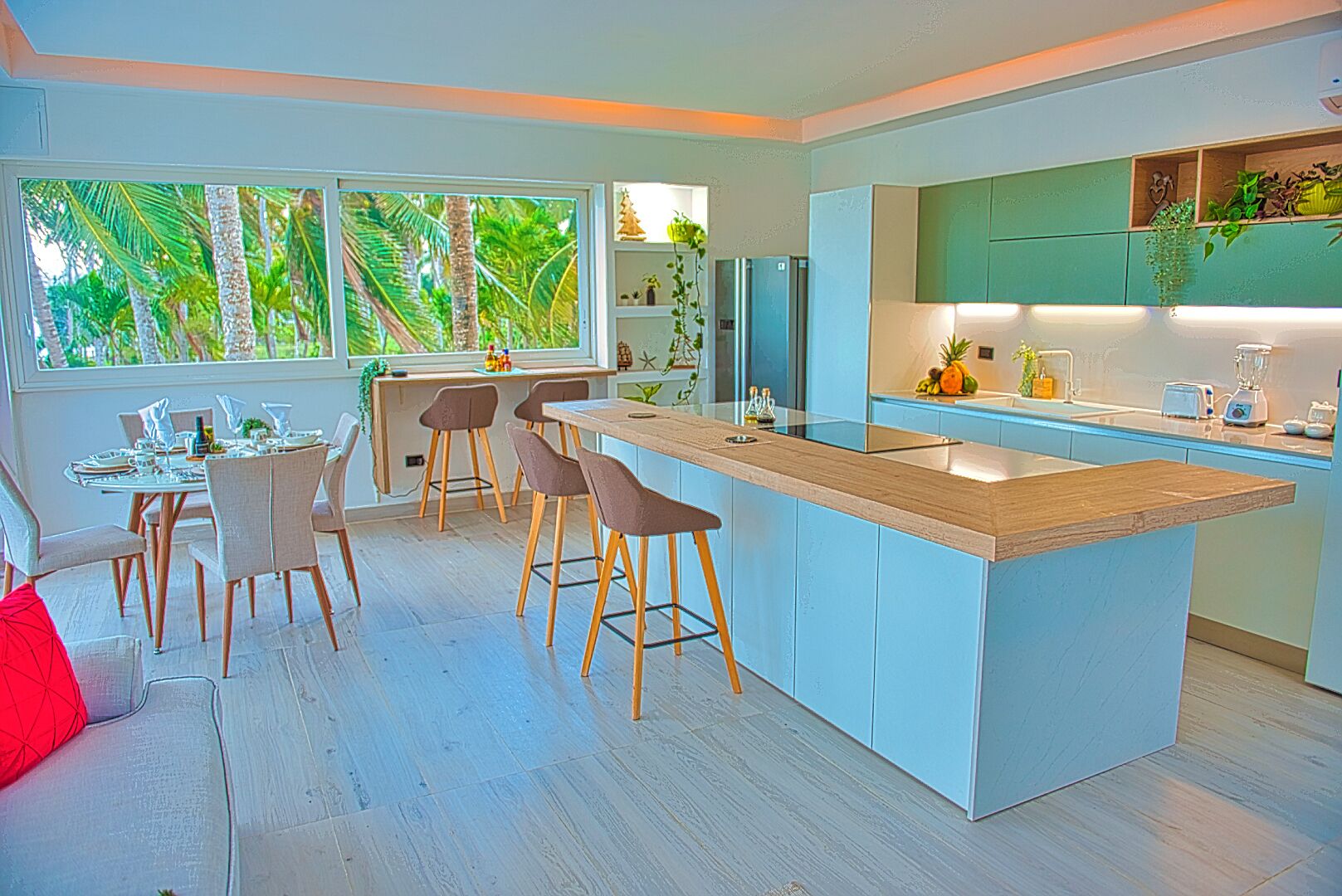 Apartamento superior, vista para a praia | Cozinha privada