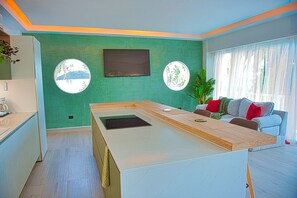 Appartement supérieur, vue sur la plage | Cuisine privée