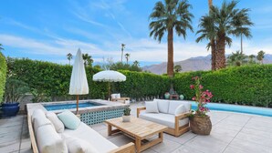 Terrace/patio - Casa Gitana: Moroccan-Infused Spanish Retreat with Pool and Casita (Palm Springs)