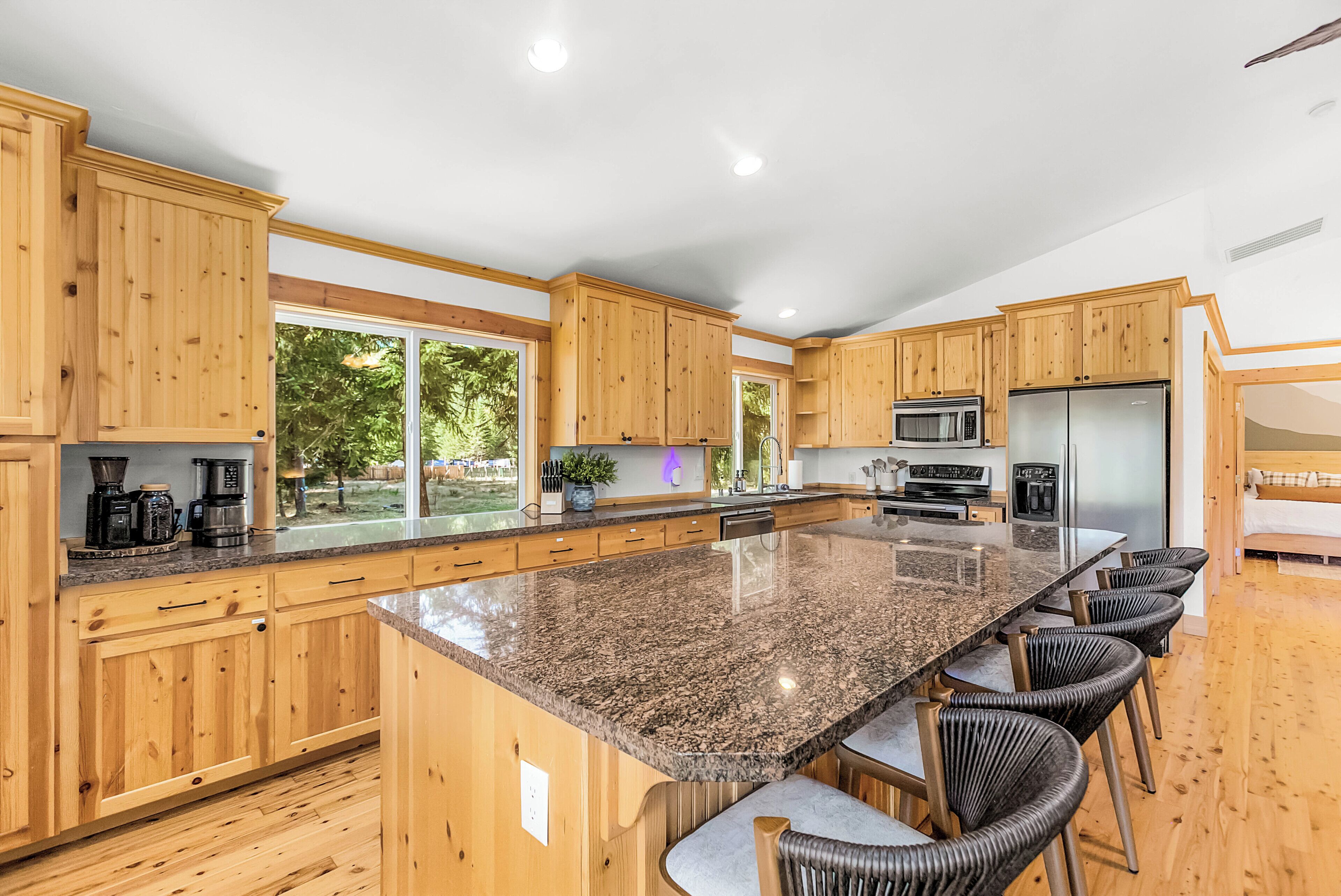 Toaster, high chair, blender, cookware/dishes/utensils