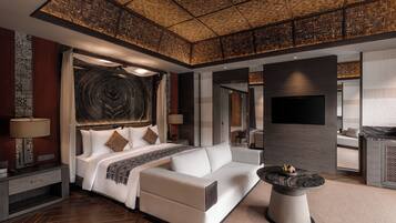 President Family Suite Pool Villa | Literie de qualité supérieure, surmatelas, minibar