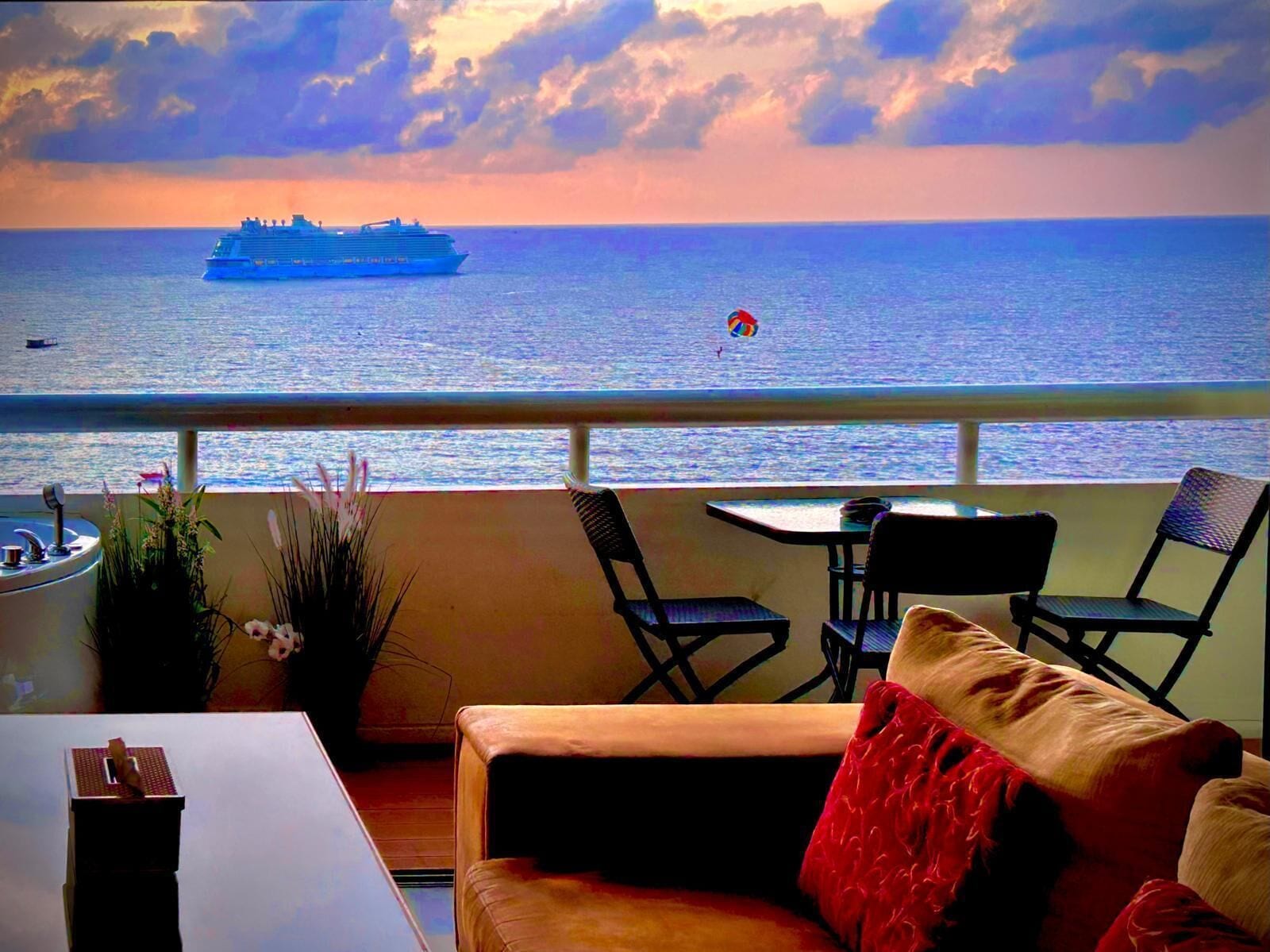 Executive-lejlighed - balkon - havudsigt | Terrasse/gårdhave