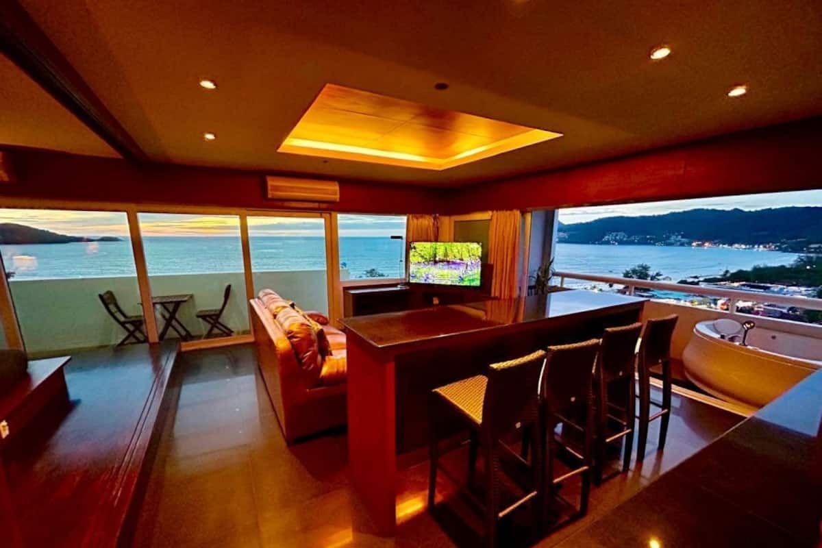 Apartment, 2 Bedrooms, Sea View | Living area | Flat-screen TV