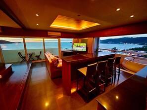 Apartment, 2 Bedrooms, Sea View | Living area | Flat-screen TV