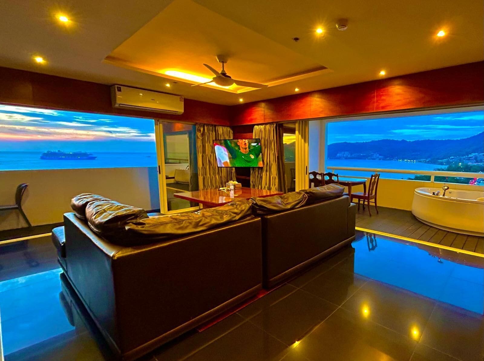 Panoramic Apartment, Balcony, Ocean View | Living area | Flat-screen TV