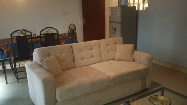 Family Duplex, Private Bathroom, Mountain View | Living area - GreenPage Apartments Kiyovu  (Kigali)