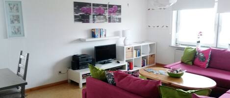 TV, tavolo da ping pong, impianto stereo