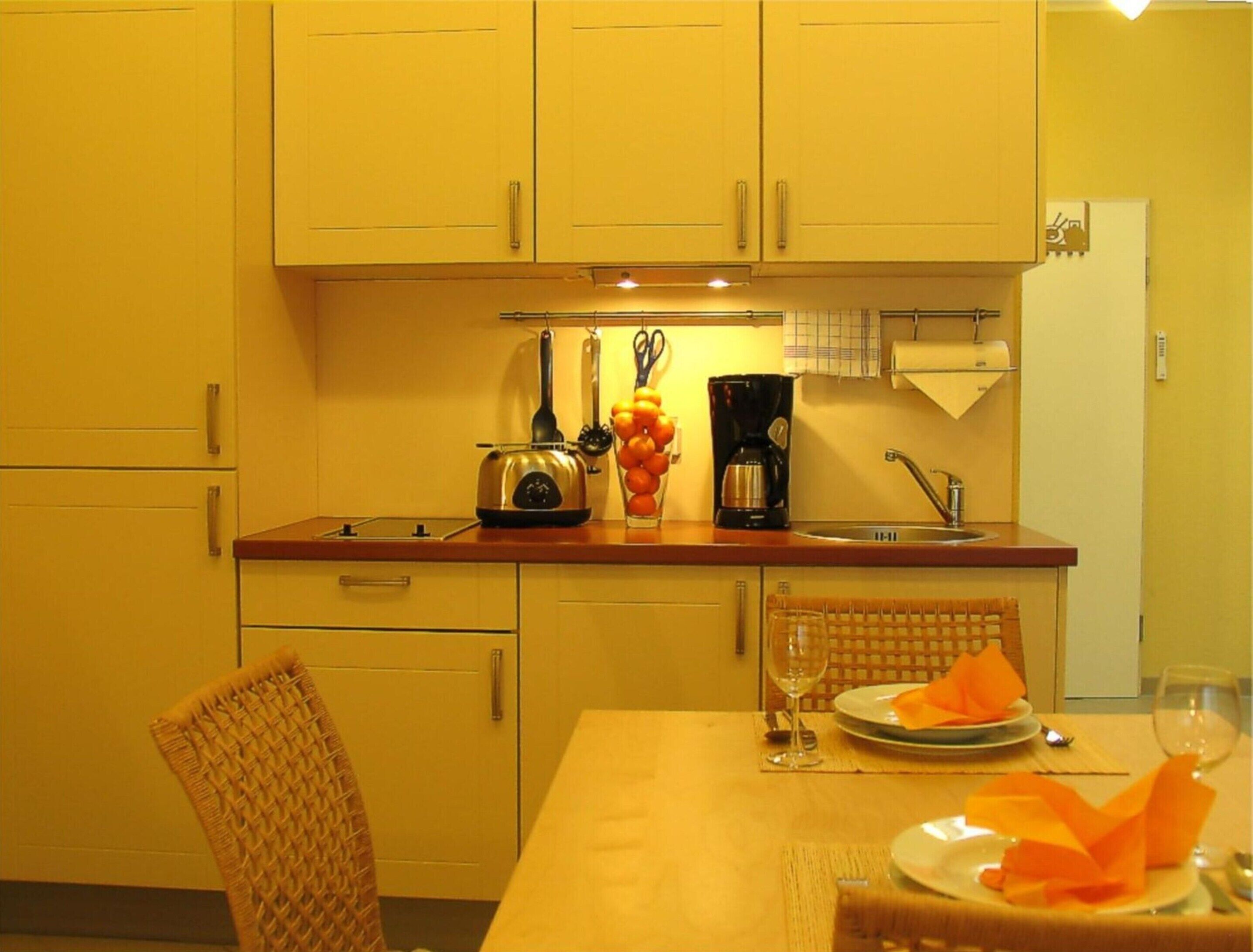 Apartment | Private kitchen | Electric kettle, toaster, highchair