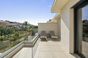 Comfort-Apartment, 1 Schlafzimmer, Terrasse, Gartenblick | Terrasse/Patio