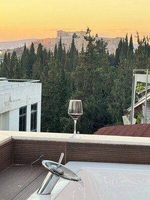 Luxury Condo, City View | Terrace/patio - Acropolis view (Athens)