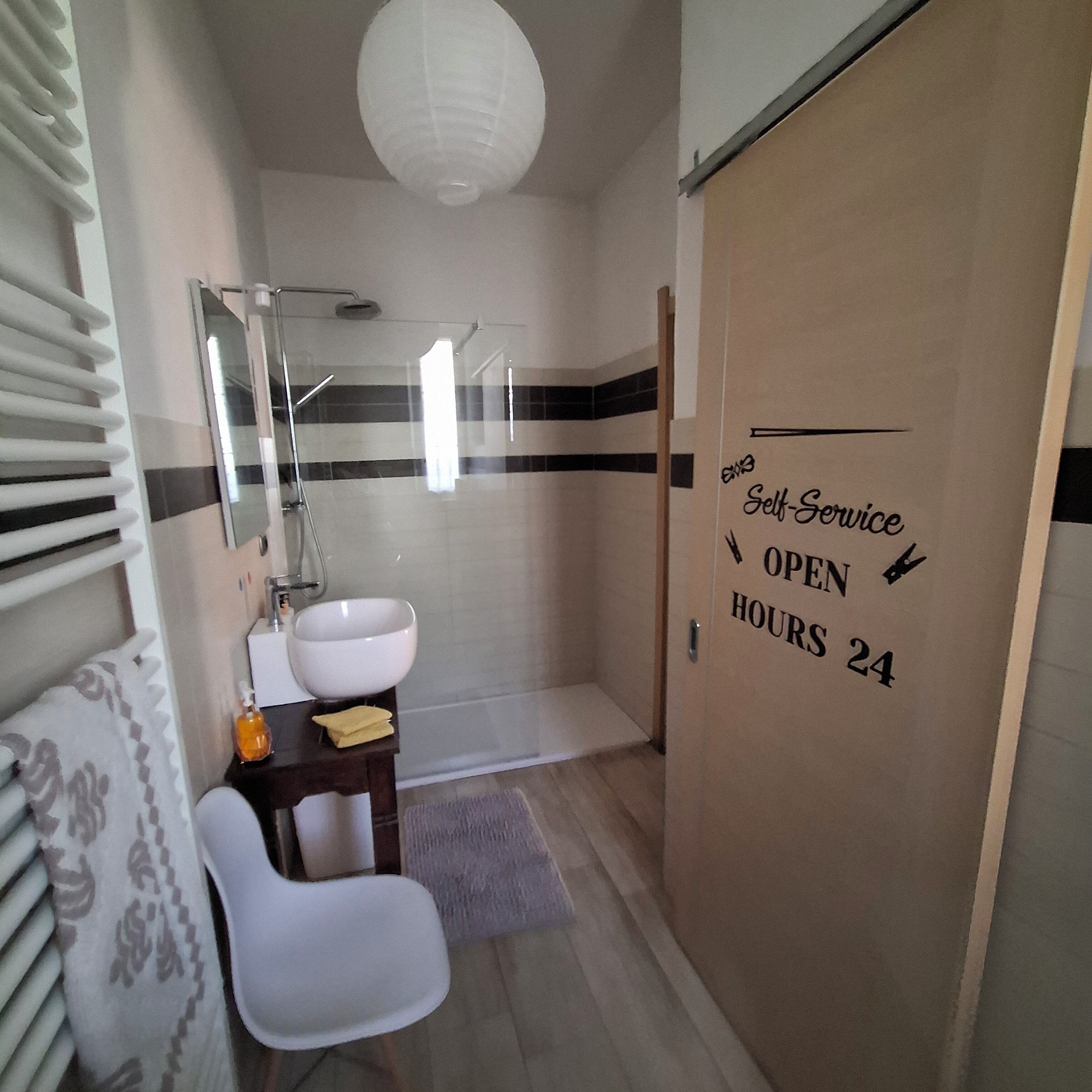 Eco-friendly toiletries, hair dryer, bidet, towels